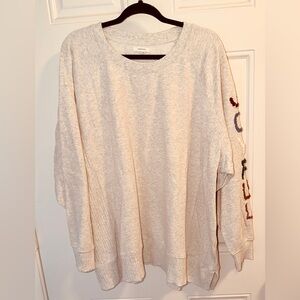 Maurices Gray Sweatshirt with Colorful Sleeve Detail